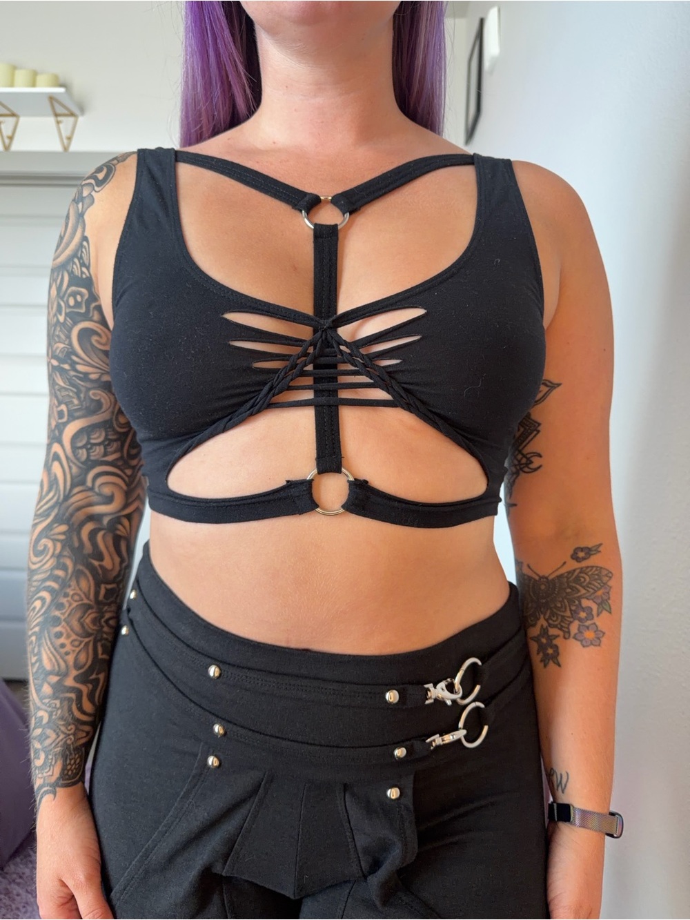 Ahzalhea Obsidian Harness Crop Tank
